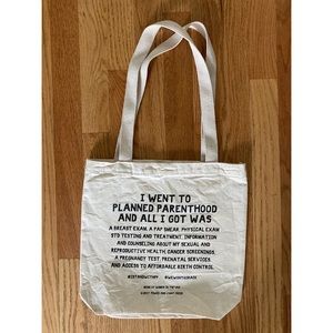 Cream Cotton Tote Bag Power and Light Press Planned Parenthood Made in the USA